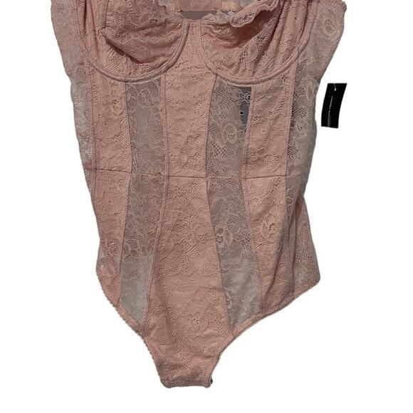I.N.C. INTERNATIONAL CONCEPTS SOLID LACE CUP BODYSUIT BALLET PINK SIZE MEDIUM - Picture 6 of 14